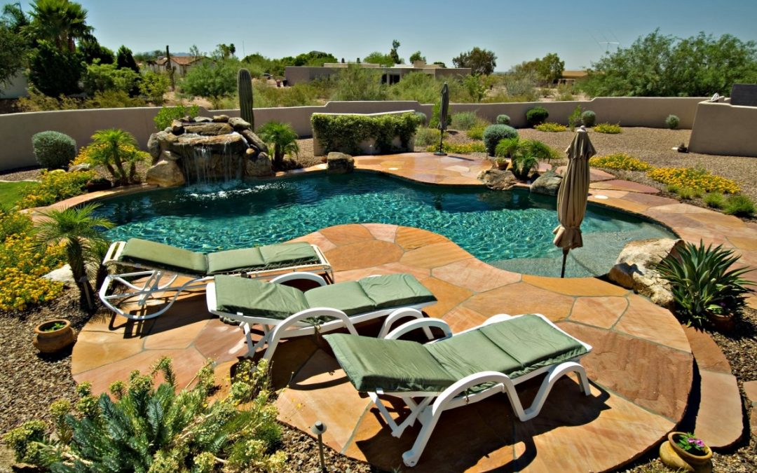 landscaped pool in the desert